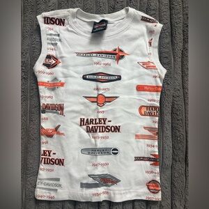 Harley-Davidson White and Orange Tee